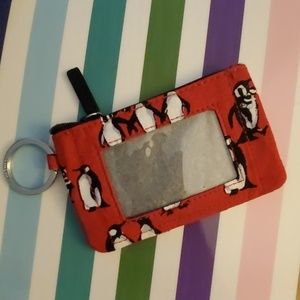 Nwot vera Bradley penguin I'd holder/coin keychain